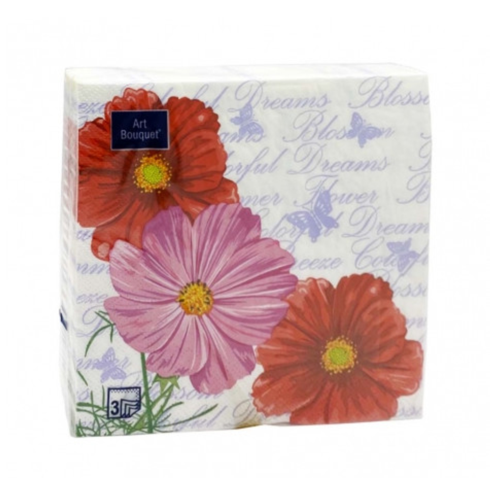 Салфетки бум DESNA BOUQUET 33*33 3сл Космея (20л)
