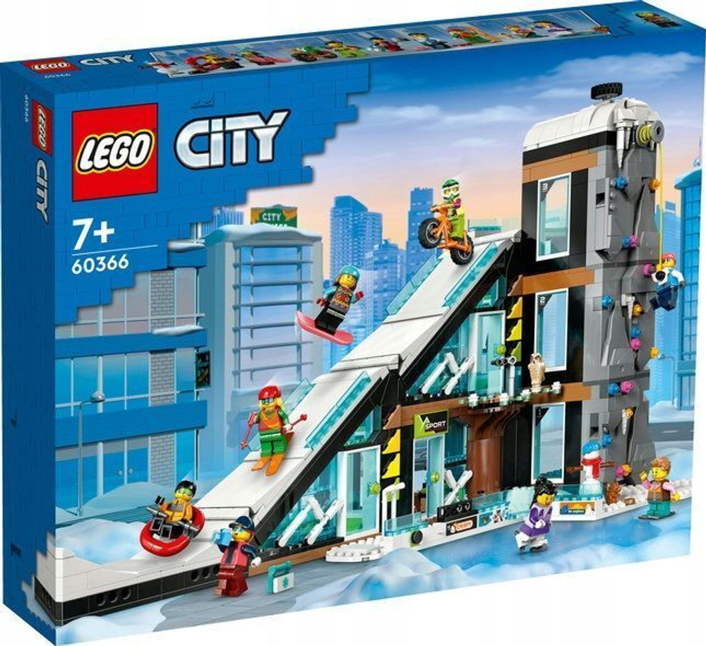 Конструктор LEGO City Зона для катания на лыжах и скалолазания Лыжный и  альпинистский центр 60366 купить в Москве | Доставка по России.