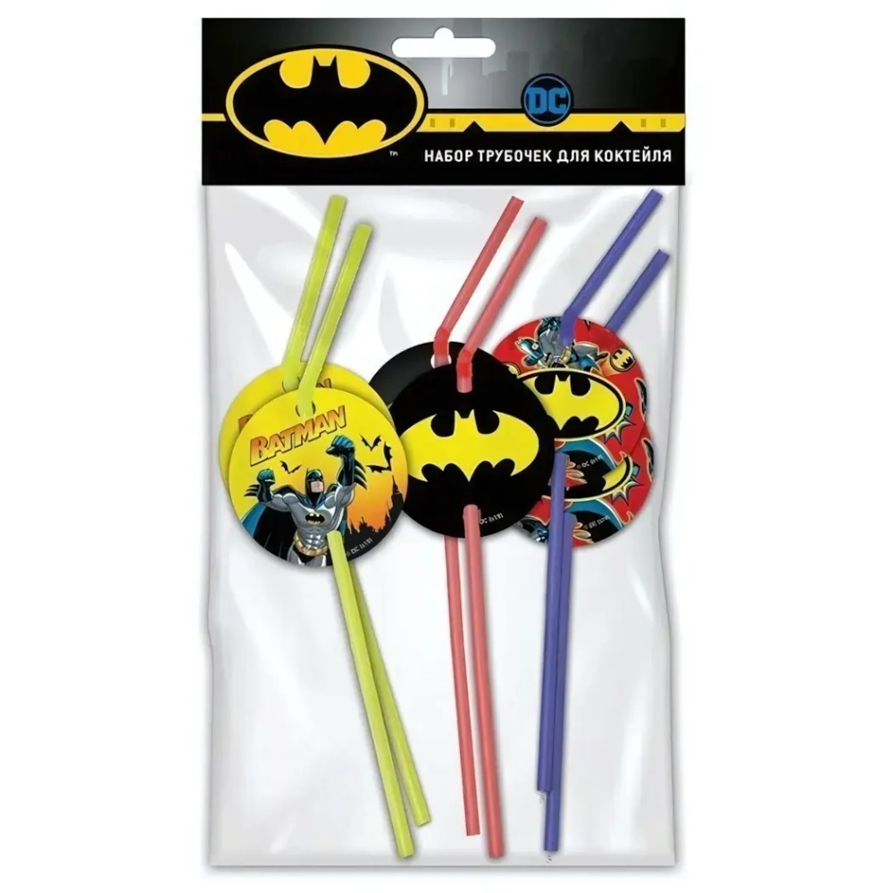 Набор трубочек для коктейля 6шт «Batman»