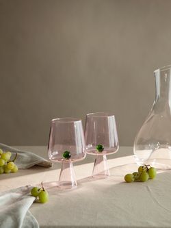 Набор бокалов для вина Orb, 400 мл, розовый/зеленый, 2 шт.
