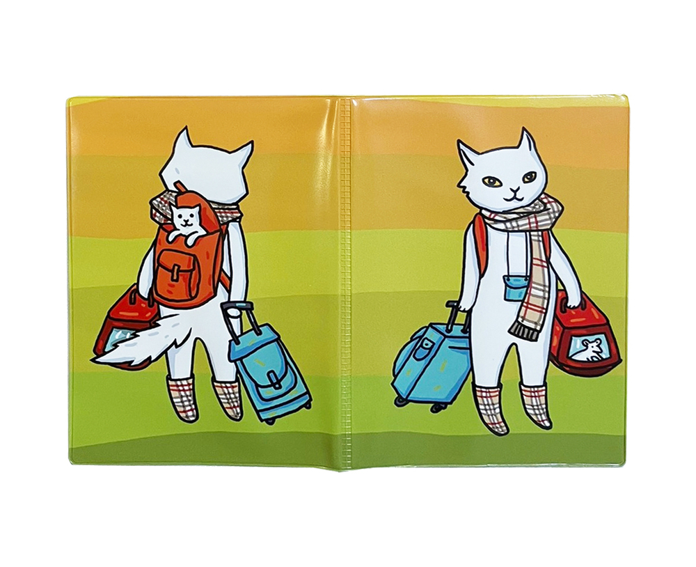 Обложка для паспорта "Кот-хипстер"