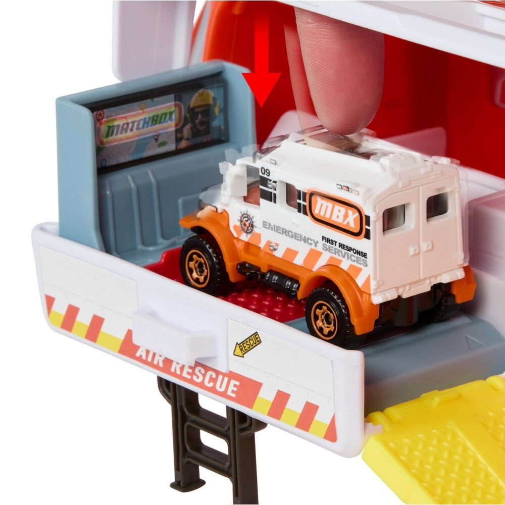 Matchbox - Спасательный вертолет 40,5 см Спасательный центр 2в1 HXM74 / артикул   HXM74  / GTIN 194735234325