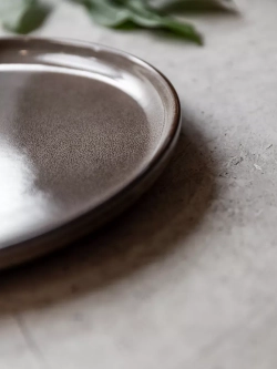 Набор тарелок сервировочных с бортиком, 25,3 см, 2шт Серая