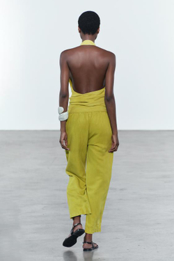 ZARA ТОП НА ЗАПÁХЕ С ГОРЛОВИНОЙ ХАЛТЕР — ZW COLLECTION, ЛАЙМОВЫЙ