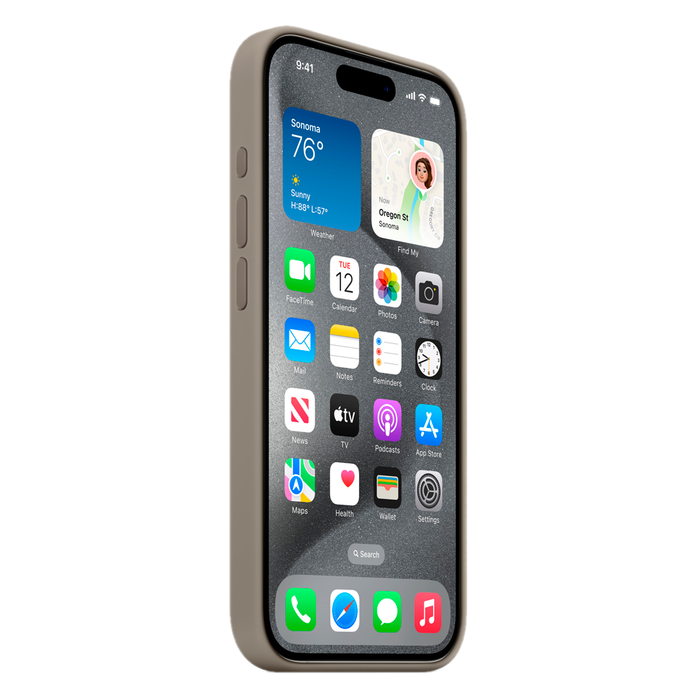 Силиконовый чехол с поддержкой MagSafe Apple Silicone Case для iPhone 15 Pro, Clay (Пепельно-коричневый)