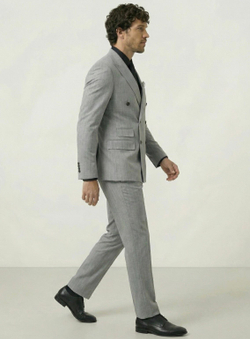 Мужской костюм двубортный (серый) А68