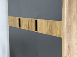 Шкаф трехдверный "Адам" (дуб крафт золотой/графит)