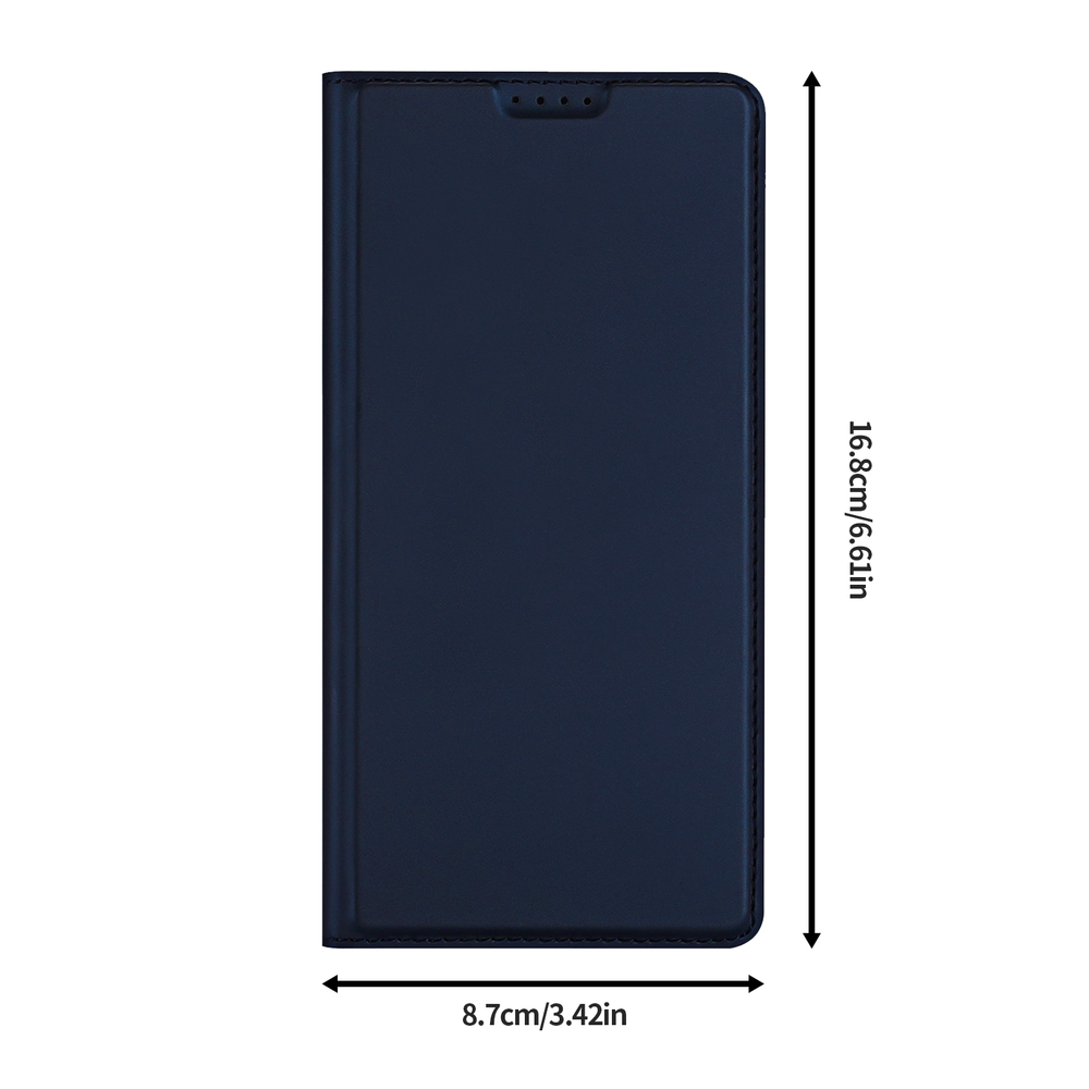 Чехол книжка из PU кожи синего цвета от Dux Ducis для Samsung Galaxy S25 FE, серия Skin Pro Series Case