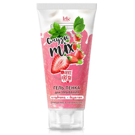 Гель-Пенка для умывания IRIS Смузи MIX Клубника+Базилик 170 гр