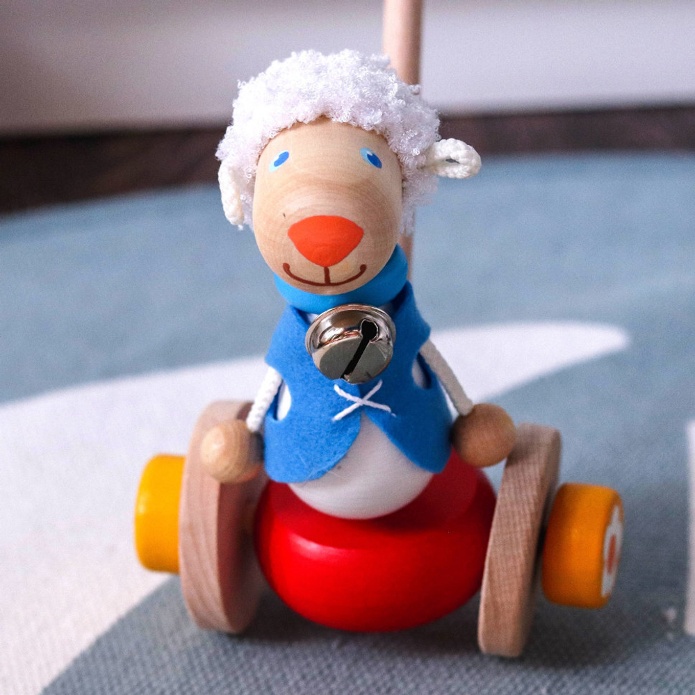 Каталка на палочке "Овечка Долли", Вальда