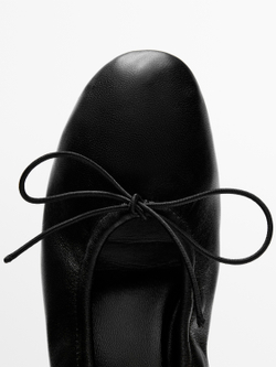 Massimo Dutti Балетки на высоком каблуке, черный