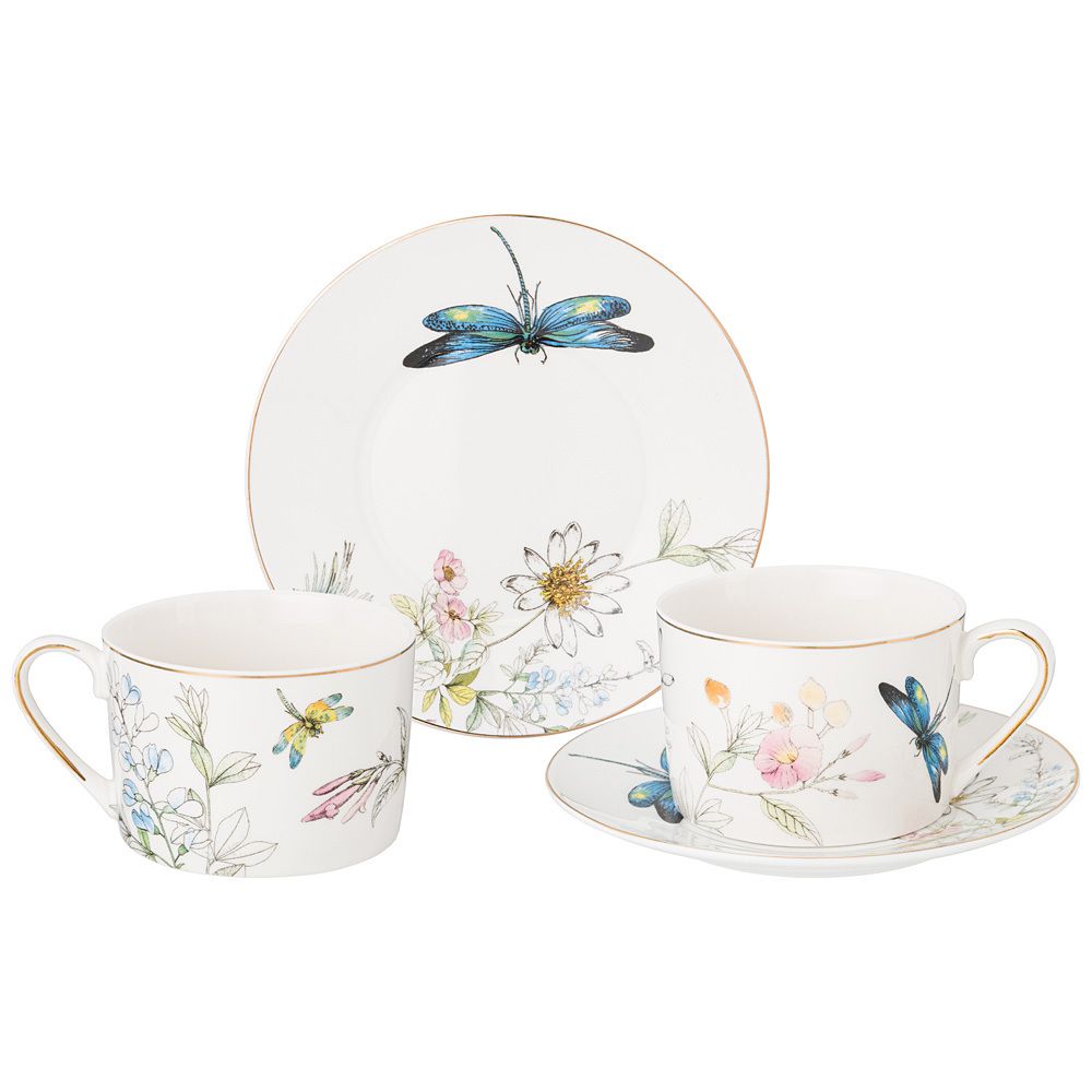 ЧАЙНЫЙ НАБОР LEFARD "СТРЕКОЗА" НА 2 ПЕР. 4 ПР. 250 МЛ (КОР=12НАБ.)