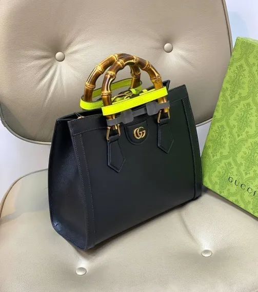 Черная Сумка Gucci Diana маленького размера