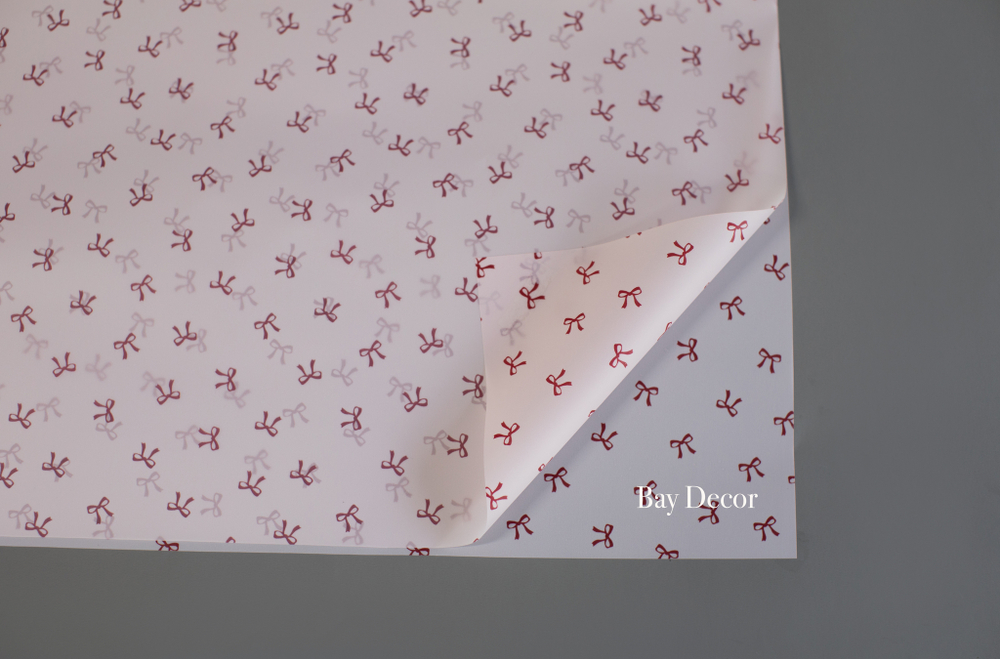 Аквабумага CYHDJ2021-2 полупрозрачная розовая с бантами