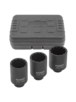 Головки ударные глубокие, набор 3пр., 1/''(12гр.) FORCEKRAFT FK-4035-9MPB