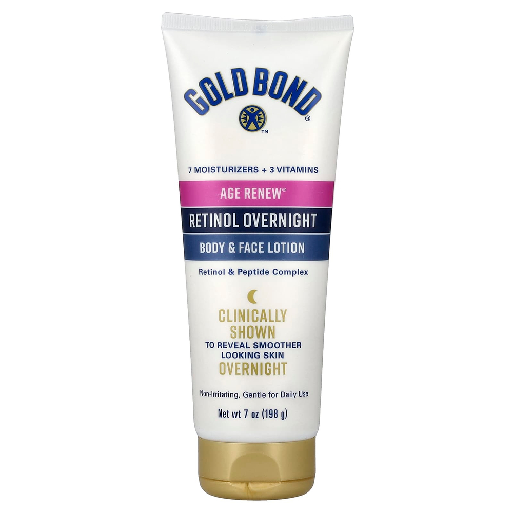 Gold Bond, Age Renew®, ночной лосьон с ретинолом для тела и лица, 198 г (7 унций)