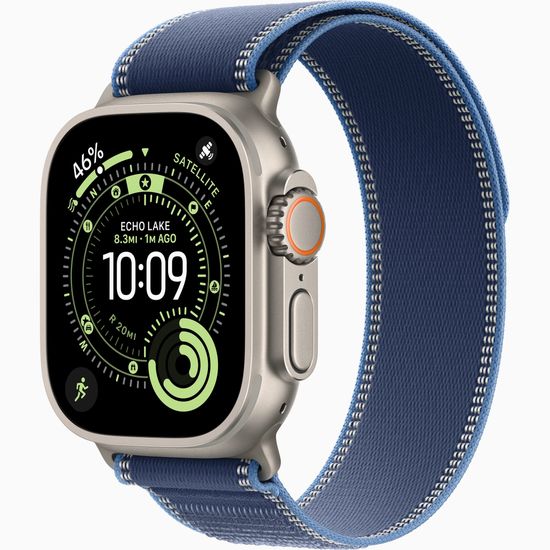 Apple Watch Ultra 3 GPS + Cellular 49mm Natural Titanium Case with Bright Blue Trail Loop