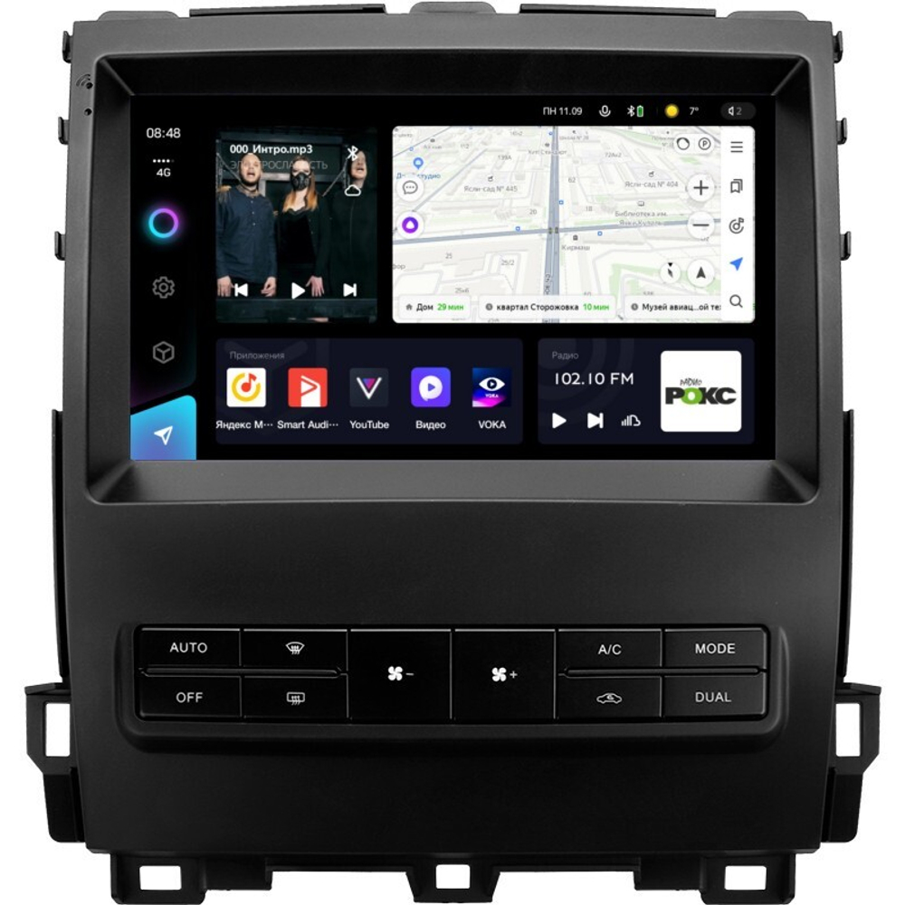 Магнитола для Lexus GX470 J120, Toyota Land Cruiser Prado 120 (климат на ШГУ, рамка тип 2) - Teyes CC3 на Android 10, QLED, ТОП процессор, 4Гб+32Гб, CarPlay, 4G SIM-слот