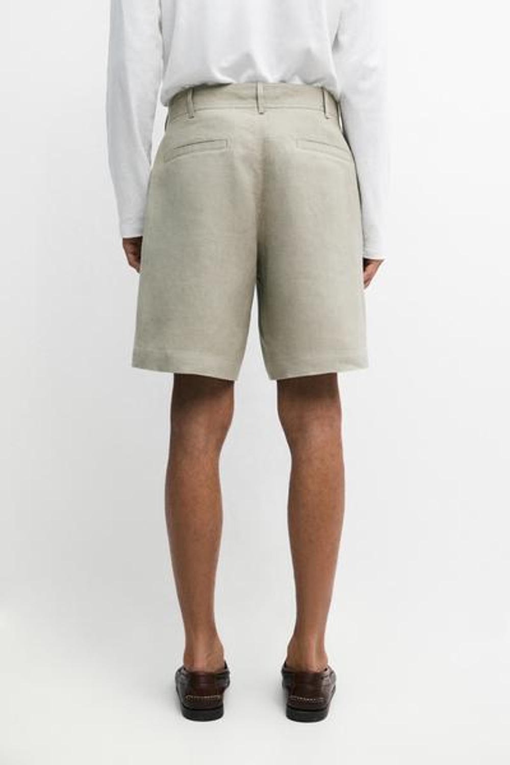 Massimo Dutti Короткие бермуды из 100% льна, бежевый