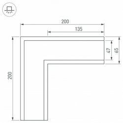 Соединитель угловой L-образный накладной Arlight S-LUX 030126
