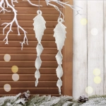 Подвеска «Блестящая сосулька» 23 см (набор 2 шт), Белый