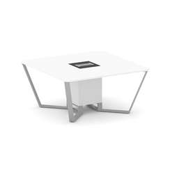 Steel Meet Стол переговорный квадратный KM-PR.B.SP-08 Белый Бриллиант/Графит Глянец/Металл Серый 160