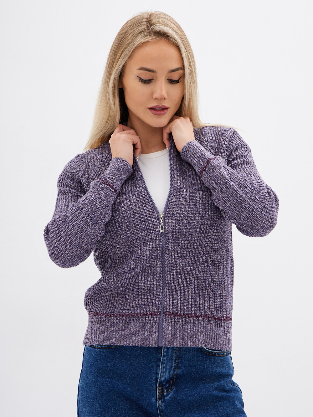 Сиреневый жакет на молнии Тамбовчанка