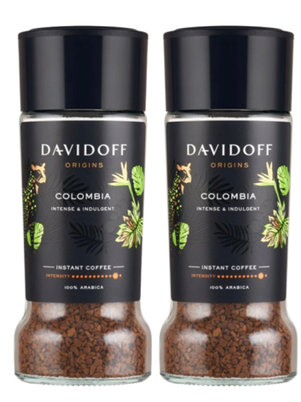 Кофе растворимый Davidoff Colombia, 90 г стеклянная банка (Давидоф) х 2 шт
