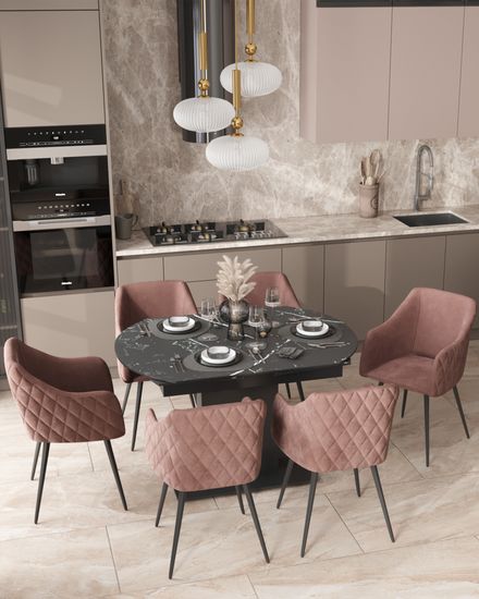 Стол обеденный Ceramic раскладной 120-180*90 керамика темная