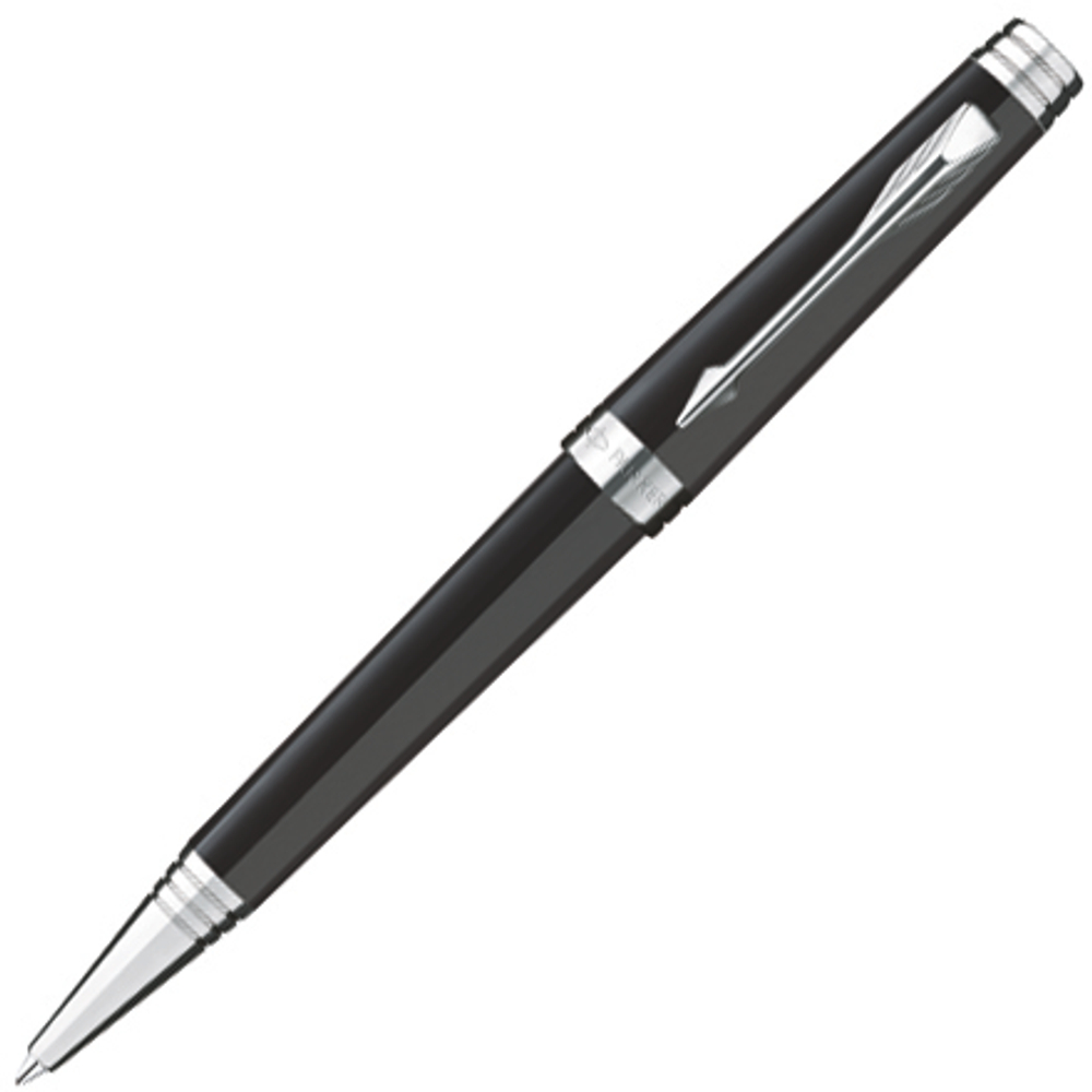 Шариковая ручка Parker Premier, цвет - черный/серебро