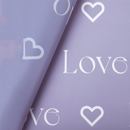 Пленка матовая "LOVE" 58*10м ФИОЛЕТОВЫЙ