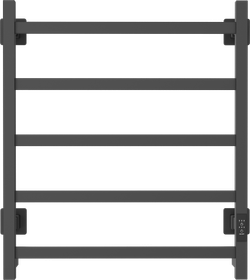 Полотенцесушитель электрический EWRIKA Пенелопа КВ7 60x55 см, подключение справа, слева, скрытое подключение справа, графит, лесенка, из стали