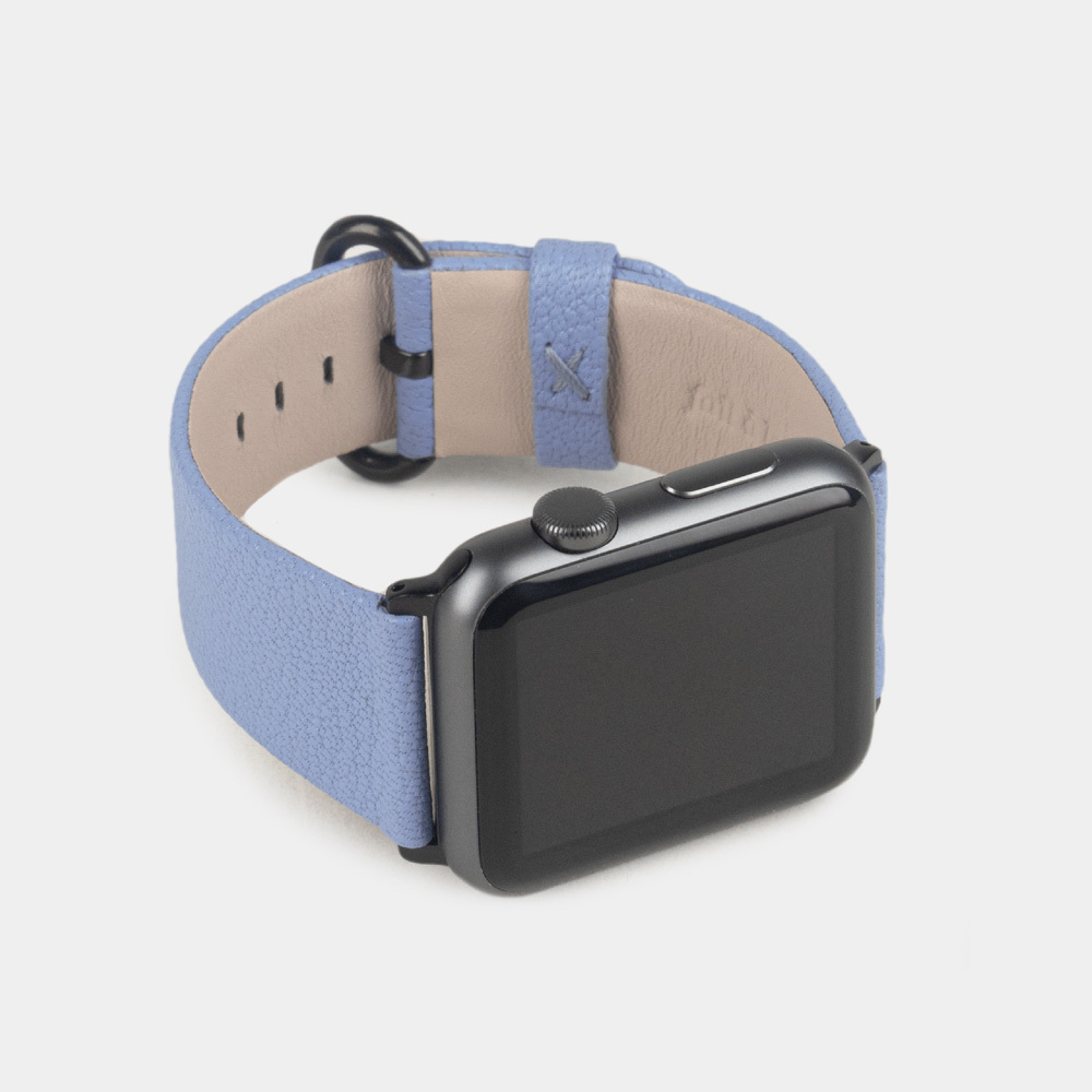 Ремешок для Apple Watch 44/45/46 mm из кожи козы, василькового цвета