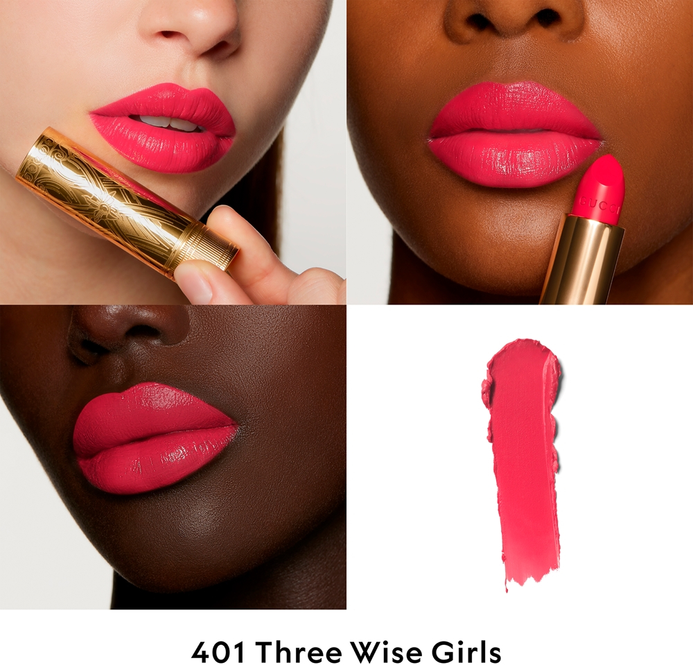 Gucci Gucci Beauty Rouge a Levres Satin Lipstick - Бархатная помада оттенок 401 Three Wise Girls Pink, 3 g