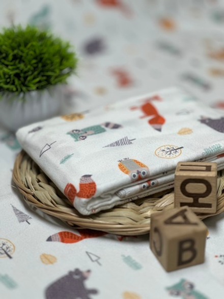 Пеленка Зверята в лесу фланель RinaAmari