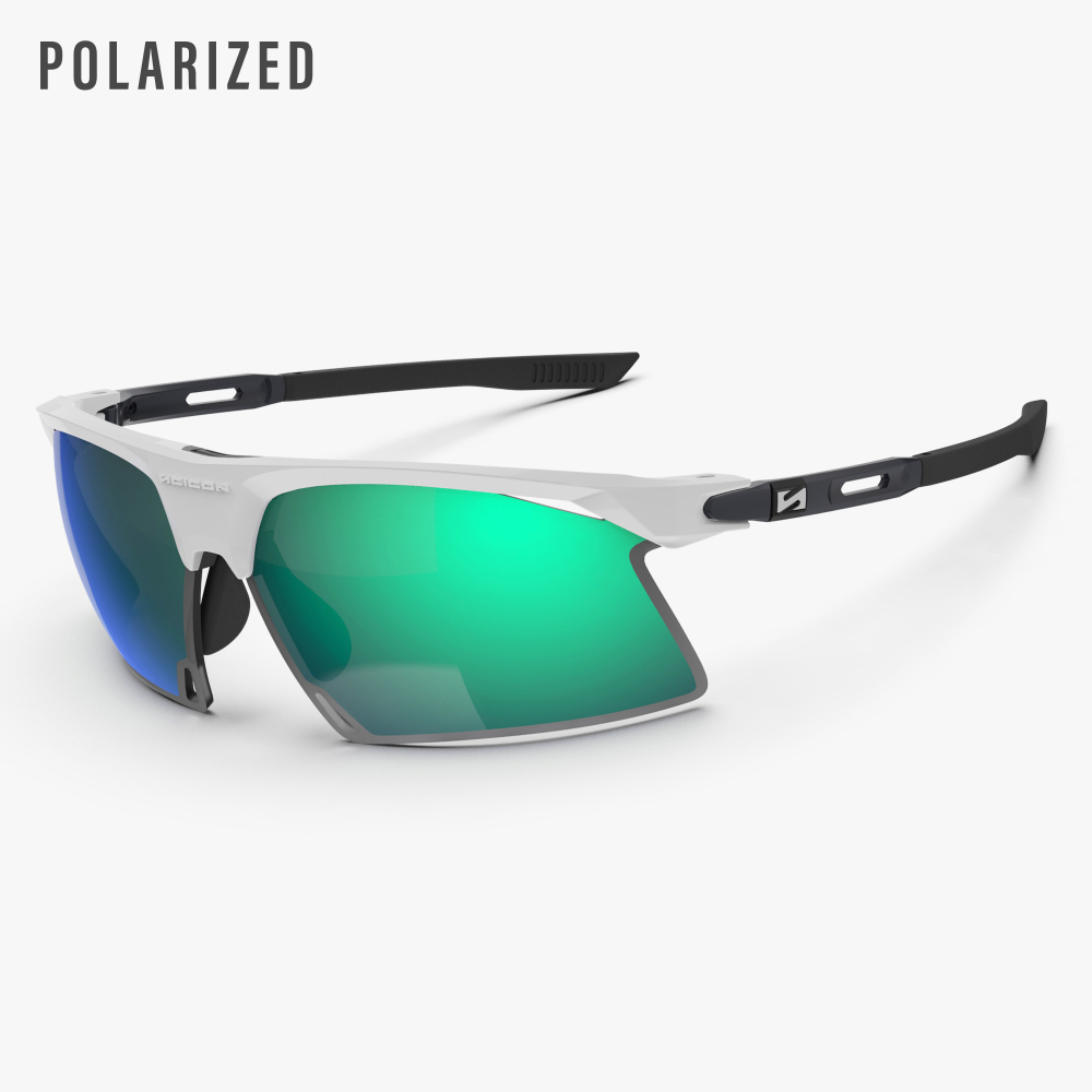 Спортивные очки c диоптриями Scicon Aerobeam Titanium Sunglasses White Matt Polarized Multi Mirror Green