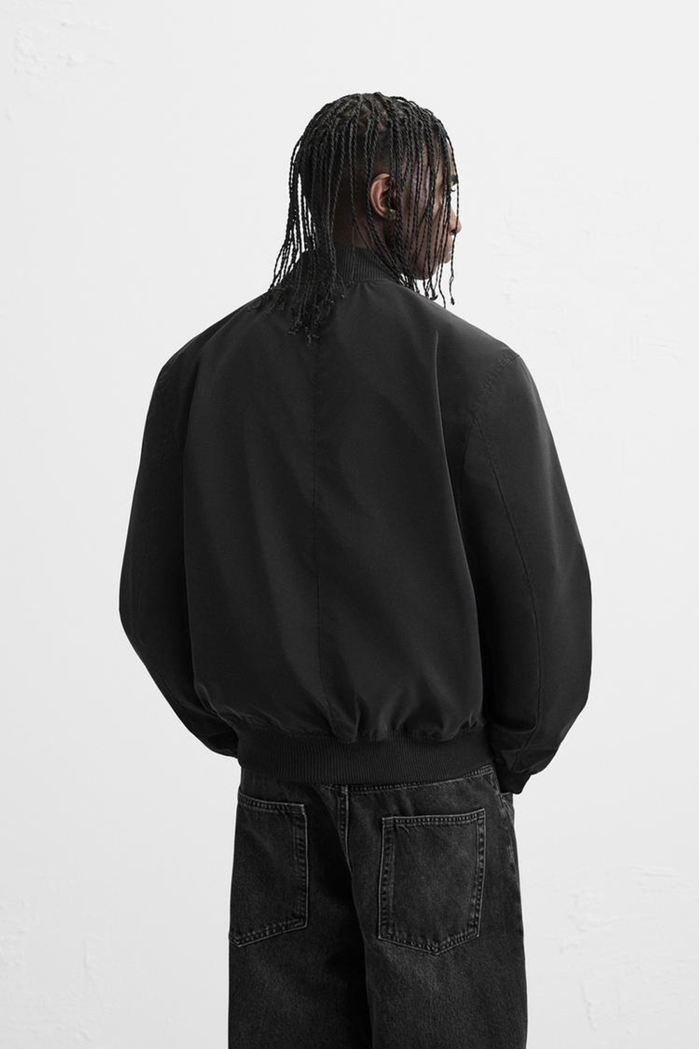 ZARA ЛЕГКАЯ КУРТКА-БОМБЕР, ЧЕРНЫЙ