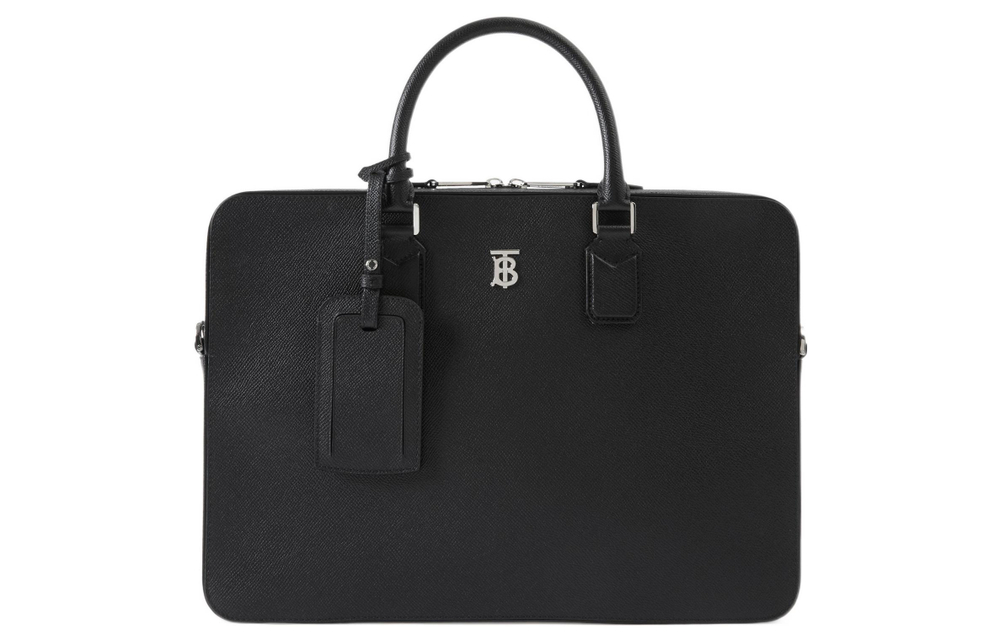 Burberry Calfskin Portable Briefcase Medium Men"s Black