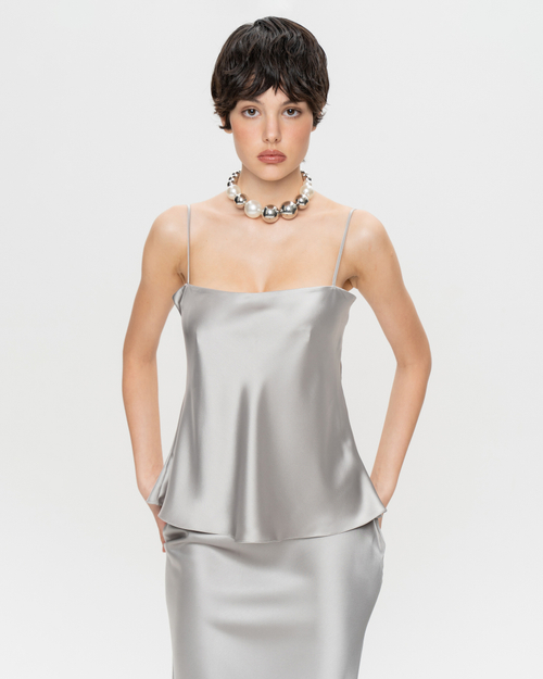 Топ из жемчужного сатина