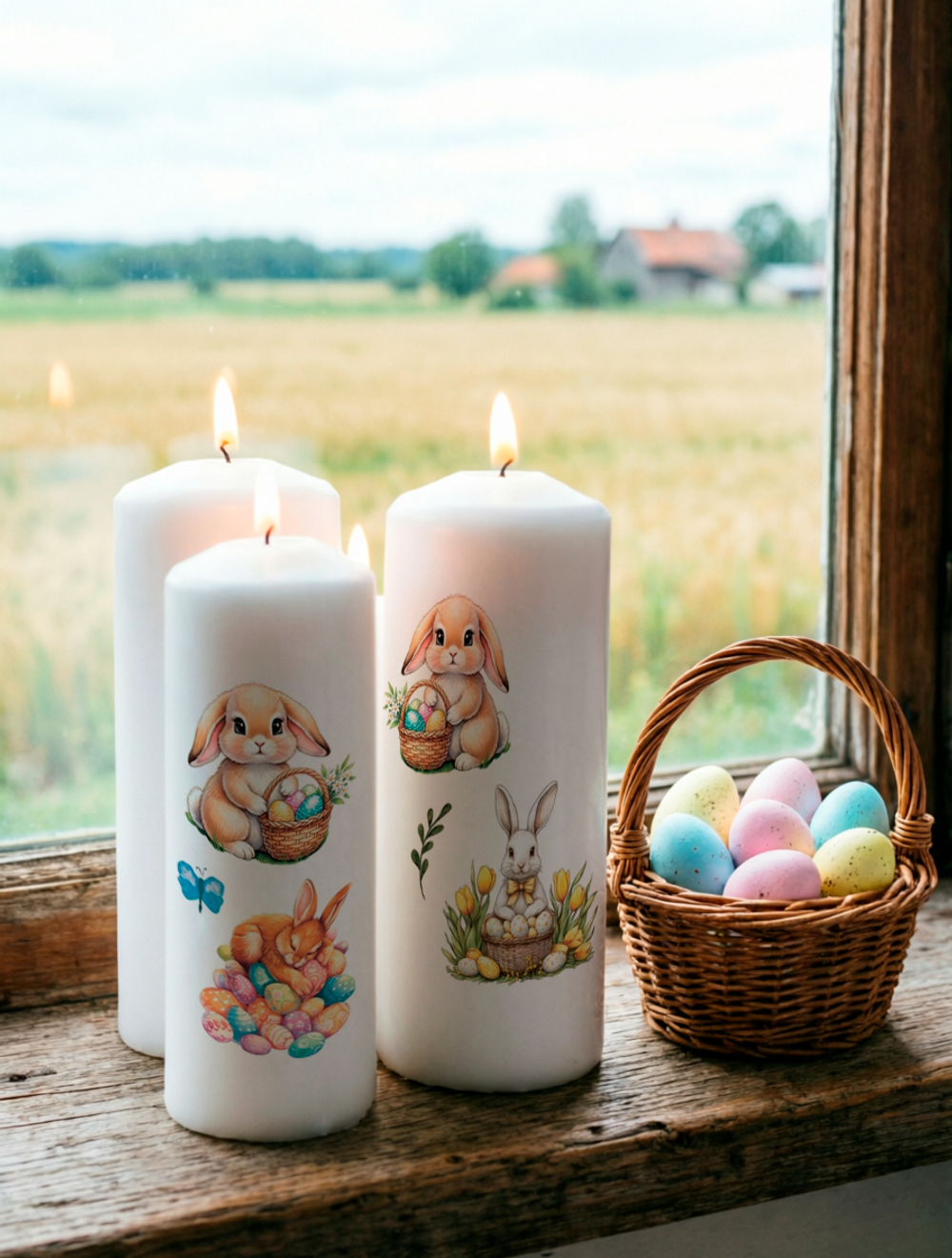 Трансфер переводной - декаль для свечей и гипса пасхальный 013