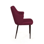 Стул с подлокотниками Hunt ромб, бархат красный 16 new / чёрный конус