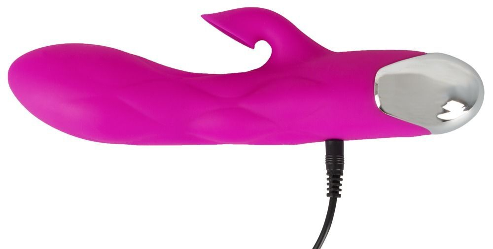 Лиловый вибратор-кролик Super Soft Silicone Sucking Vibrator - 20 см.