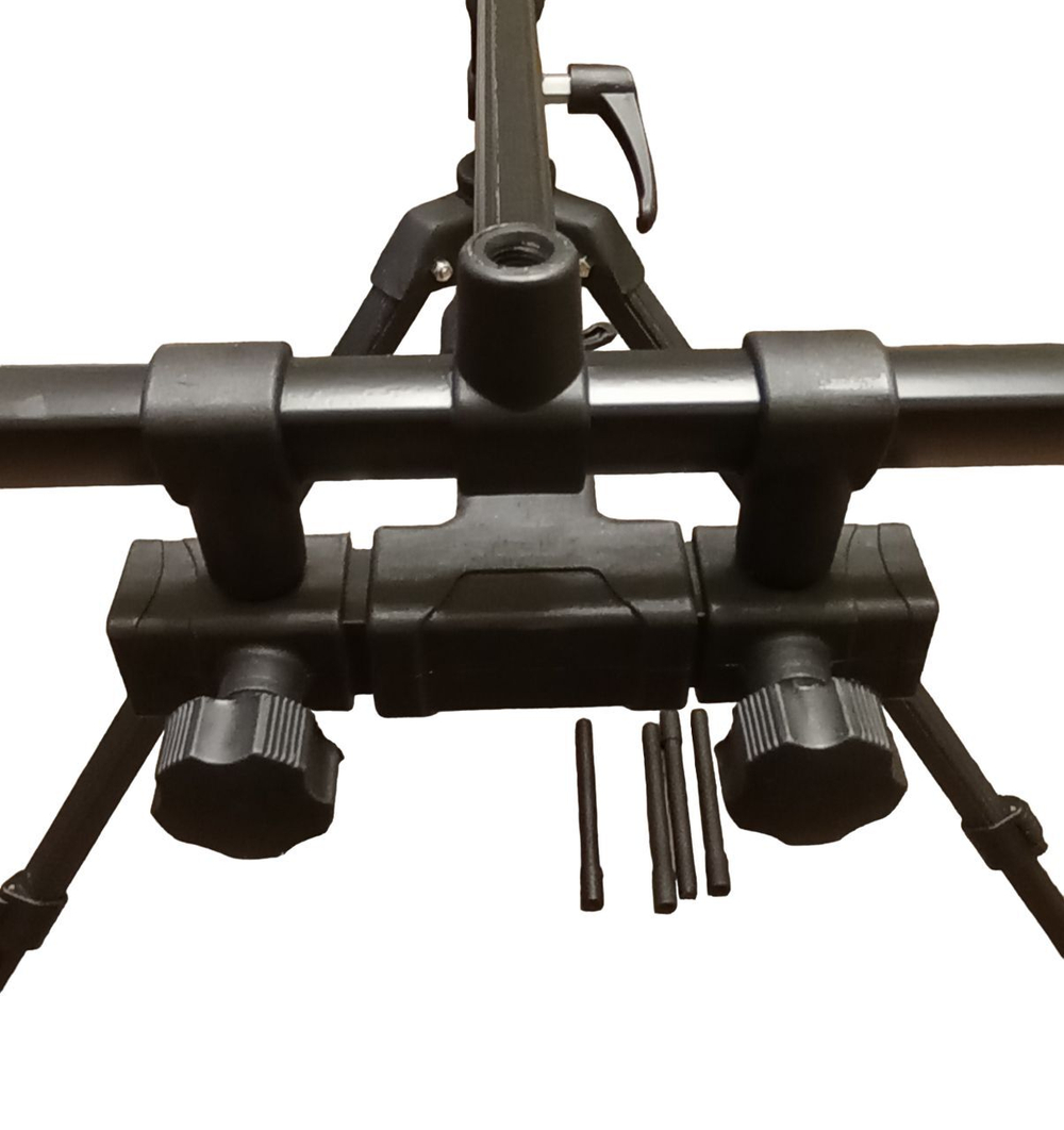 Под для рыбалки ,род-под для удилищ, держатель для удочек, подставка-тренога для 3 удилищ. "Ушки" на резьбе.