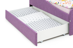 Детская мягкая кровать с ящиком Бельмарко Letmo черничный мусс рогожка