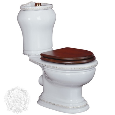 Унитаз напольный с бачком Migliore Milady ML.MLD-25.701.D3.BR горизонтальный выпуск, кнопка бронза