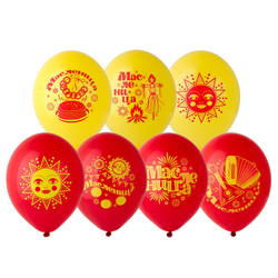 Фонтан из воздушных шаров Масленица (14"/35 см) - 10 шт