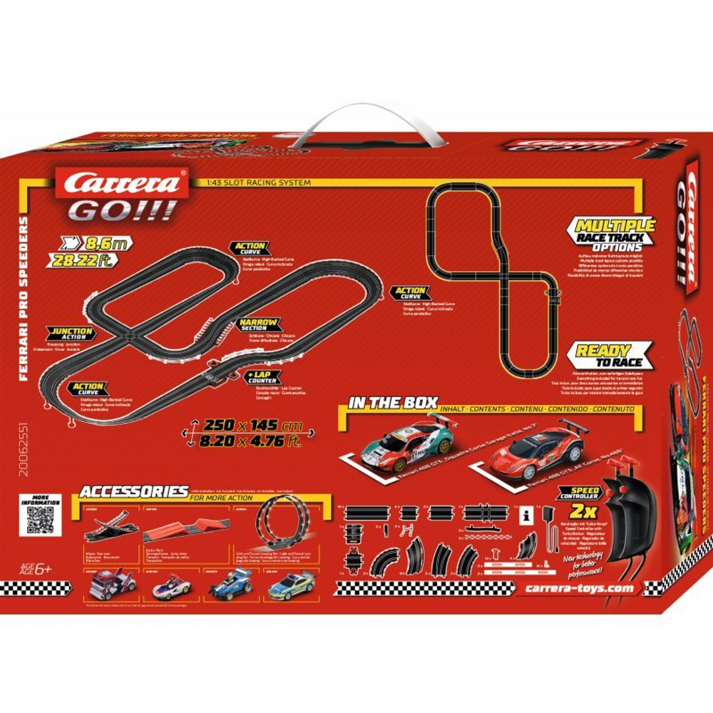 Гоночный трек Carrera Go!!!  Ferrari Pro Speeders + 2 машины по 8,6 м 62551