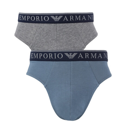 Набор мужских трусов брифов 2в1 (серый, серо-голубой) Emporio Armani 111733_4F720 15349