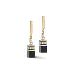 Серьги-пусеты Coeur de Lion Black-Gold 5086/21-1316