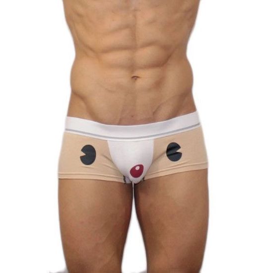 Мужские трусы хипсы с мультяшкой бежевые Superbody Cartoon Bear Begie Boxer